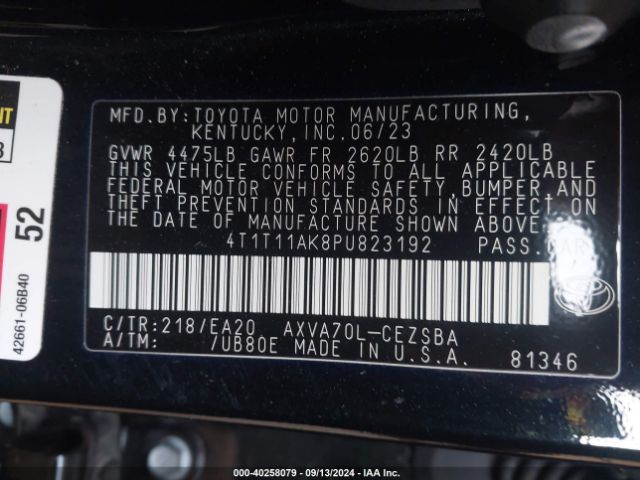 Photo 8 VIN: 4T1T11AK8PU823192 - TOYOTA CAMRY 