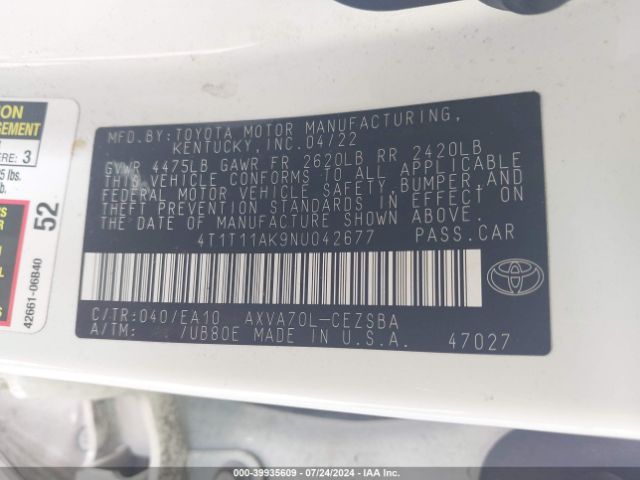 Photo 8 VIN: 4T1T11AK9NU042677 - TOYOTA CAMRY 