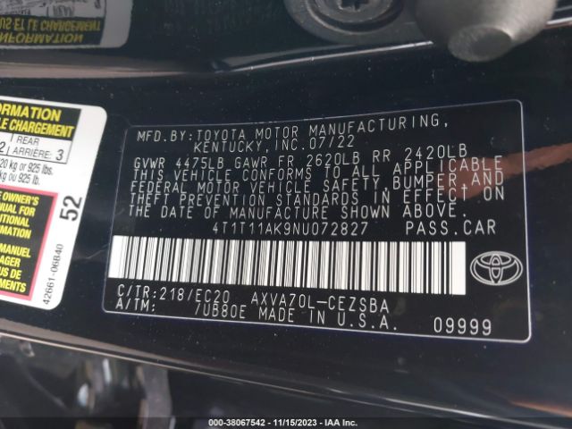 Photo 8 VIN: 4T1T11AK9NU072827 - TOYOTA CAMRY 