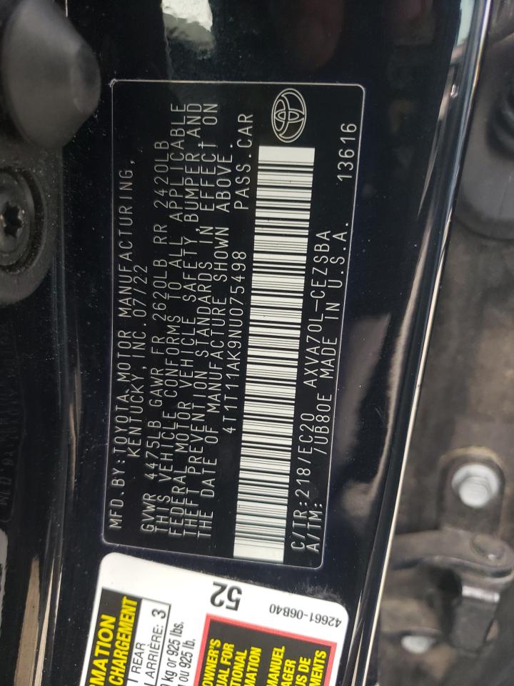 Photo 11 VIN: 4T1T11AK9NU075498 - TOYOTA CAMRY 