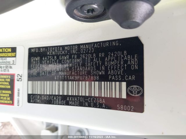 Photo 8 VIN: 4T1T11AK9PU787898 - TOYOTA CAMRY 