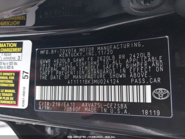 Photo 8 VIN: 4T1T11BK3MU024124 - TOYOTA CAMRY 