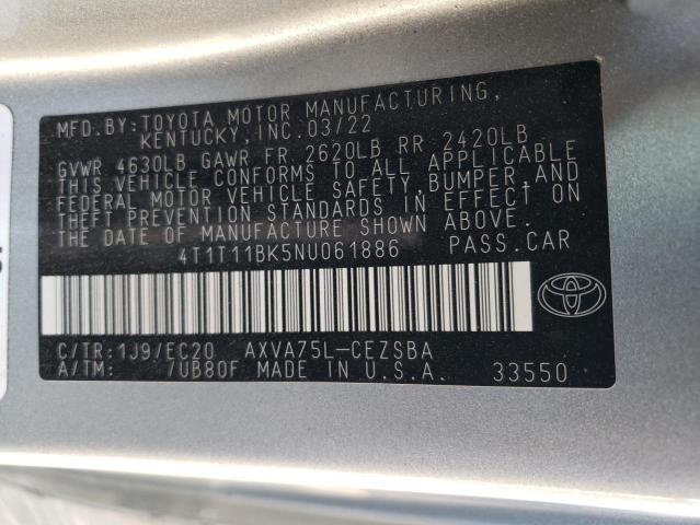 Photo 11 VIN: 4T1T11BK5NU061886 - TOYOTA CAMRY SE 