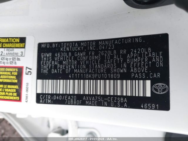 Photo 8 VIN: 4T1T11BK9PU101809 - TOYOTA CAMRY 