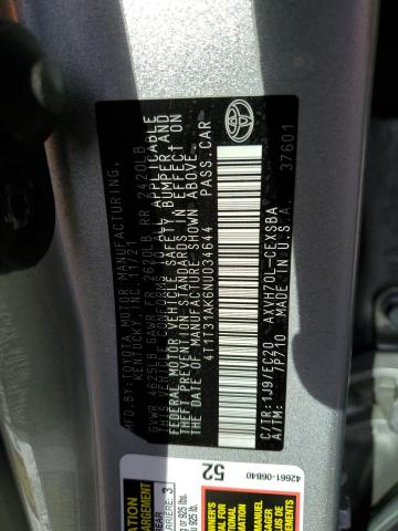 Photo 11 VIN: 4T1T31AK6NU034644 - TOYOTA CAMRY 