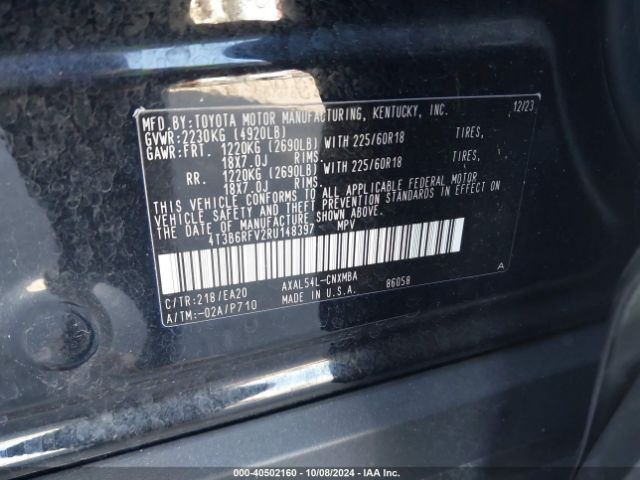 Photo 8 VIN: 4T3B6RFV2RU148397 - TOYOTA RAV4 