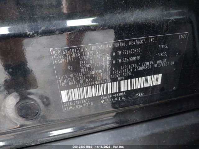 Photo 8 VIN: 4T3B6RFV4MU062436 - TOYOTA RAV4 