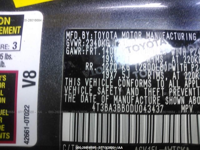 Photo 8 VIN: 4T3BA3BB0DU043437 - TOYOTA VENZA 