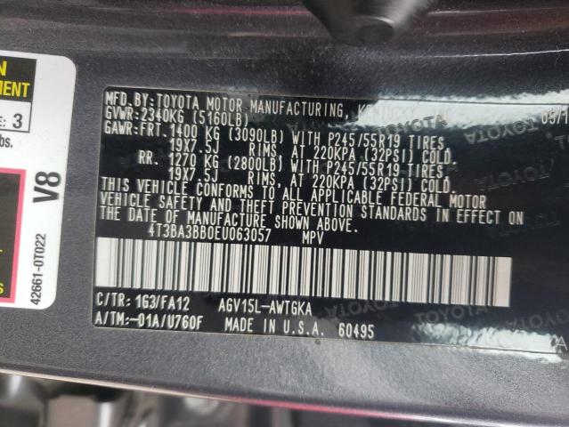 Photo 12 VIN: 4T3BA3BB0EU063057 - TOYOTA VENZA LE 