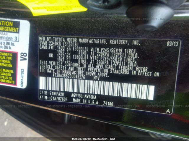 Photo 8 VIN: 4T3BA3BB2DU043276 - TOYOTA VENZA 