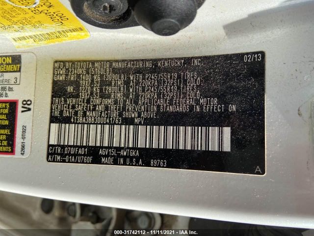 Photo 8 VIN: 4T3BA3BB3DU041763 - TOYOTA VENZA 