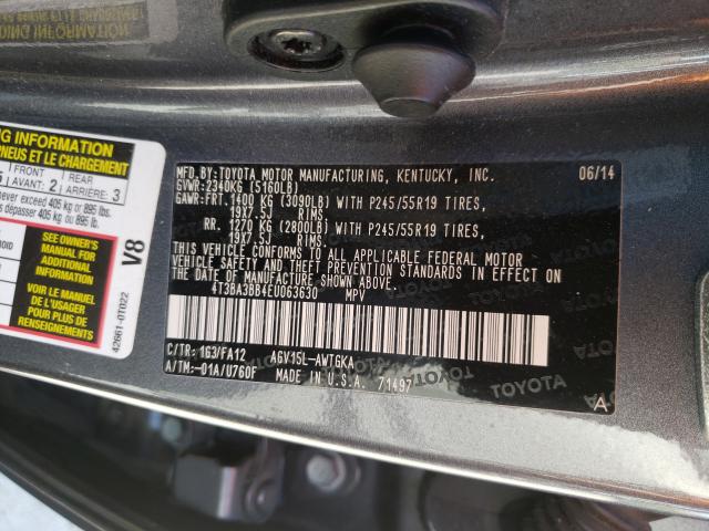 Photo 9 VIN: 4T3BA3BB4EU063630 - TOYOTA VENZA LE 