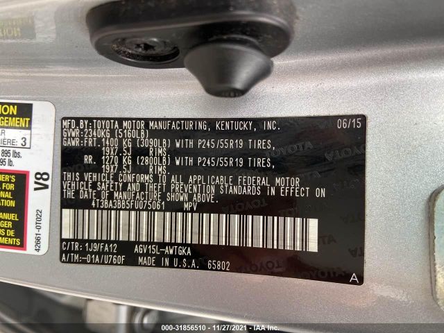 Photo 8 VIN: 4T3BA3BB5FU075061 - TOYOTA VENZA 