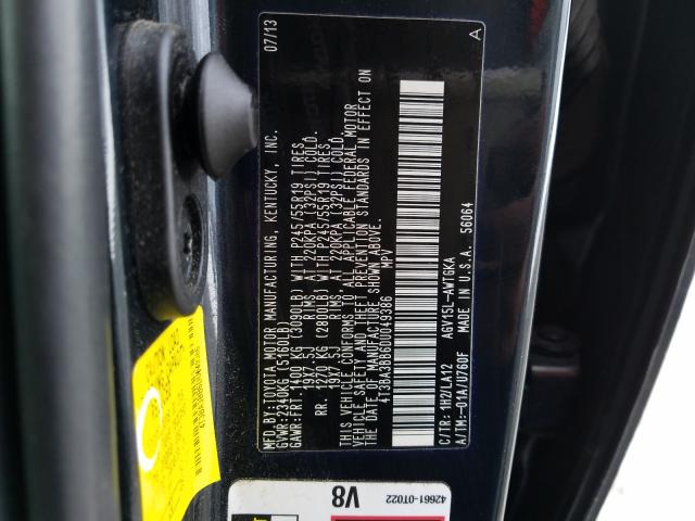 Photo 9 VIN: 4T3BA3BB6DU049386 - TOYOTA VENZA LE 