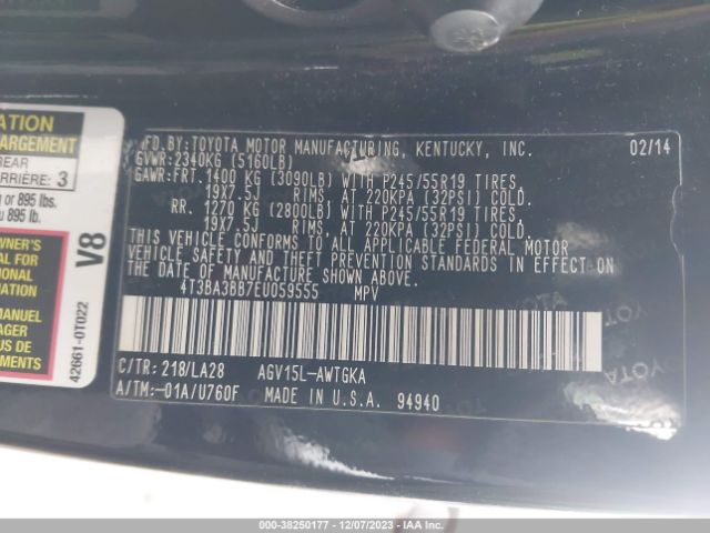 Photo 8 VIN: 4T3BA3BB7EU059555 - TOYOTA VENZA 