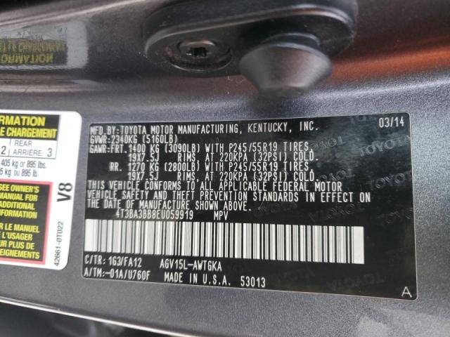 Photo 12 VIN: 4T3BA3BB8EU059919 - TOYOTA VENZA LE 