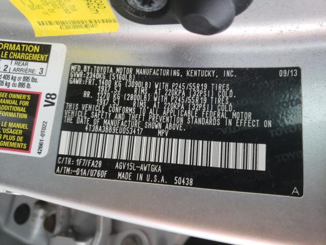 Photo 9 VIN: 4T3BA3BB9EU053417 - TOYOTA VENZA LE 