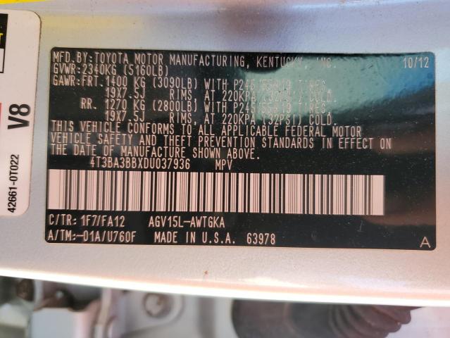 Photo 12 VIN: 4T3BA3BBXDU037936 - TOYOTA VENZA LE 