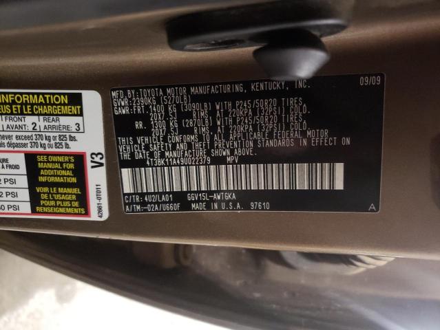 Photo 12 VIN: 4T3BK11A49U022379 - TOYOTA VENZA 