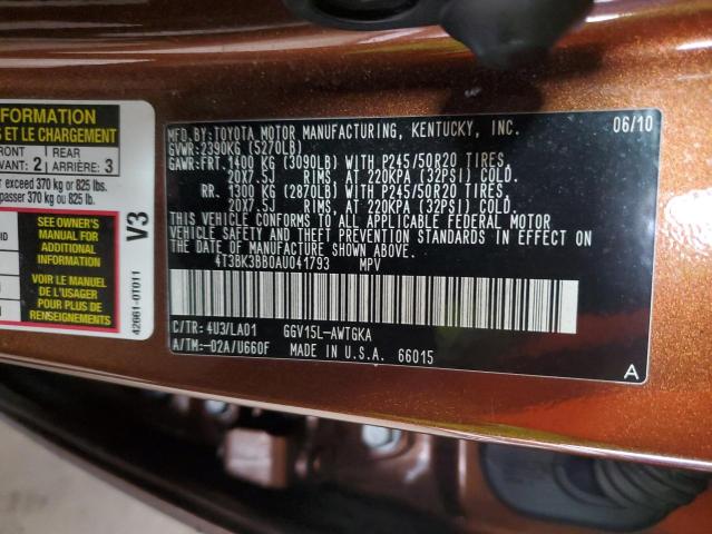 Photo 11 VIN: 4T3BK3BB0AU041793 - TOYOTA VENZA 