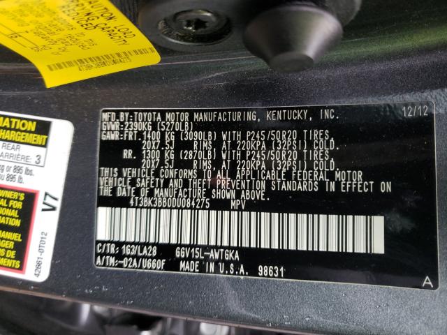 Photo 9 VIN: 4T3BK3BB0DU084275 - TOYOTA VENZA LE 