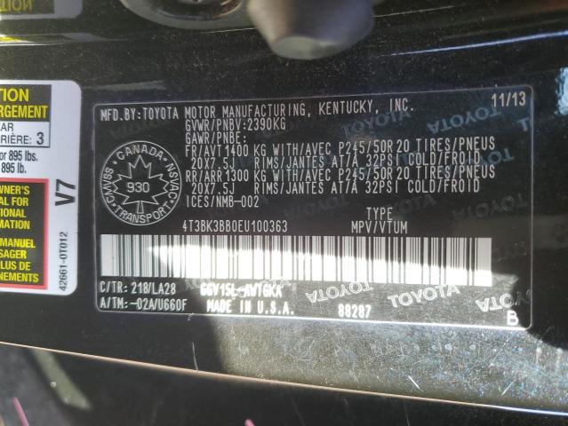 Photo 12 VIN: 4T3BK3BB0EU100363 - TOYOTA VENZA LE 