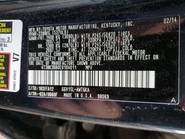 Photo 12 VIN: 4T3BK3BB0EU104011 - TOYOTA VENZA LE 