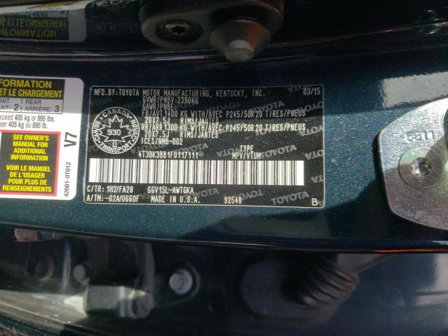 Photo 13 VIN: 4T3BK3BB1FU117111 - TOYOTA VENZA LE 