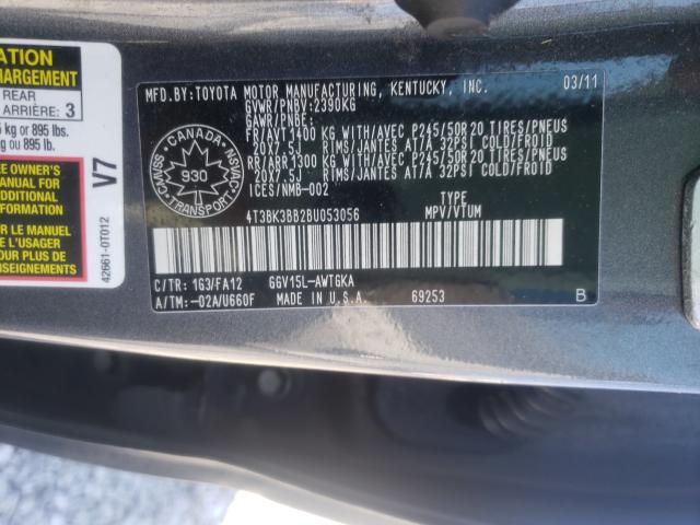 Photo 9 VIN: 4T3BK3BB2BU053056 - TOYOTA VENZA 