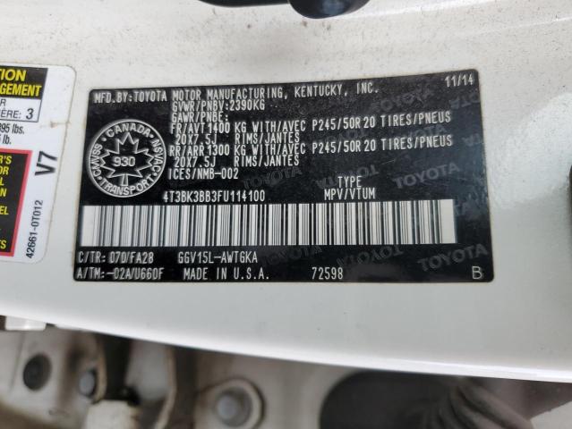 Photo 13 VIN: 4T3BK3BB3FU114100 - TOYOTA VENZA 