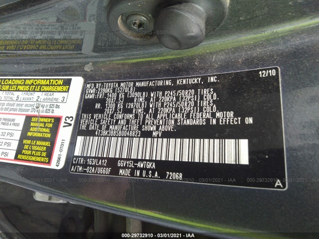 Photo 8 VIN: 4T3BK3BB5BU048823 - TOYOTA VENZA 