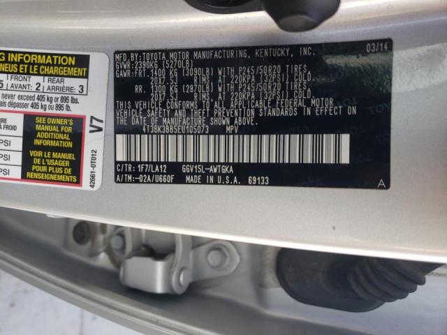 Photo 9 VIN: 4T3BK3BB5EU105073 - TOYOTA VENZA LE 