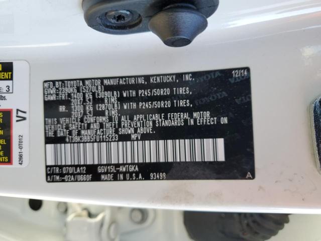 Photo 13 VIN: 4T3BK3BB5FU115233 - TOYOTA VENZA 