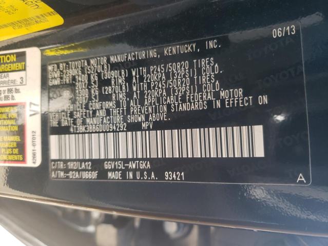 Photo 9 VIN: 4T3BK3BB6DU094292 - TOYOTA VENZA LE 