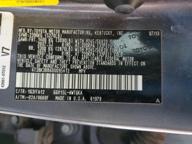 Photo 11 VIN: 4T3BK3BB6DU095412 - TOYOTA VENZA LE A 