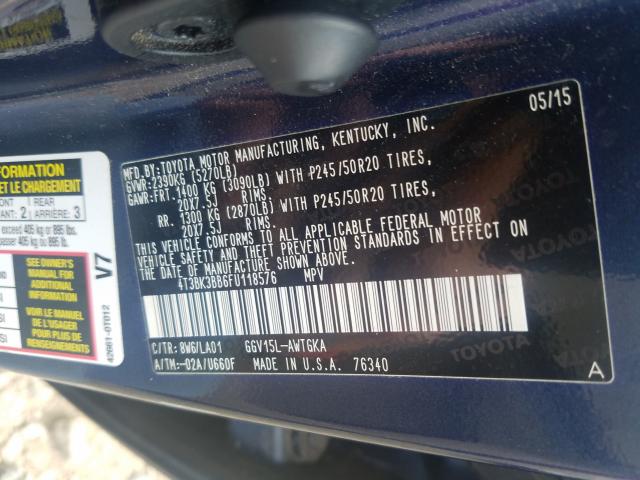 Photo 9 VIN: 4T3BK3BB6FU118576 - TOYOTA VENZA LE 