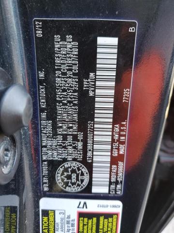 Photo 12 VIN: 4T3BK3BB8DU077252 - TOYOTA VENZA LE 