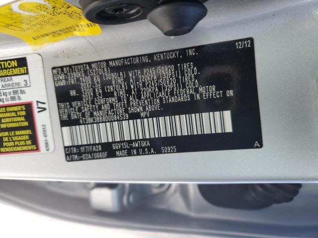 Photo 11 VIN: 4T3BK3BB8DU084539 - TOYOTA VENZA LE 