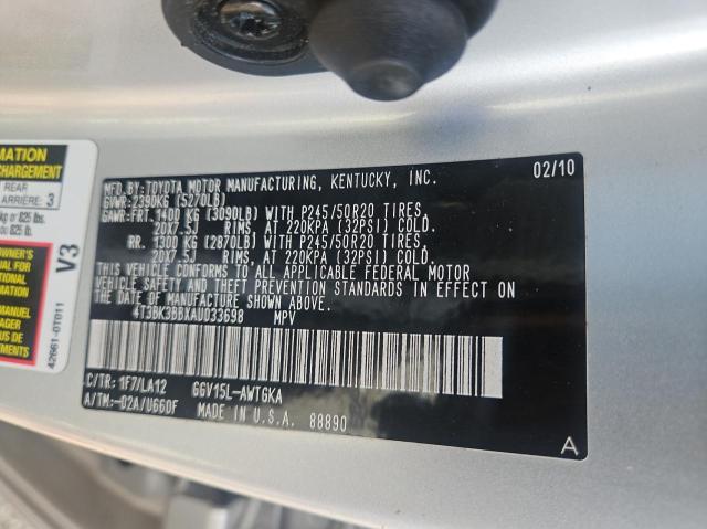 Photo 9 VIN: 4T3BK3BBXAU033698 - TOYOTA VENZA 