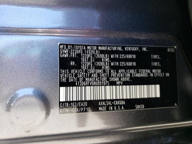 Photo 12 VIN: 4T3D6RFV0NU091975 - TOYOTA RAV4 LIMIT 