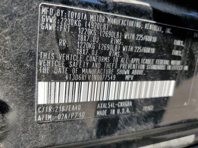 Photo 12 VIN: 4T3D6RFV1NU077549 - TOYOTA RAV4 