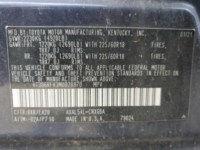 Photo 12 VIN: 4T3D6RFV3MU028870 - TOYOTA RAV4 LIMIT 