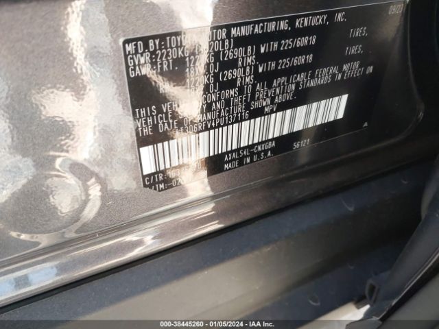 Photo 8 VIN: 4T3D6RFV4PU137116 - TOYOTA RAV4 