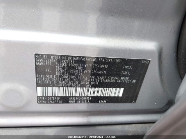 Photo 8 VIN: 4T3D6RFV6PU116560 - TOYOTA RAV4 