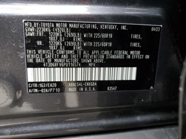 Photo 12 VIN: 4T3D6RFV6PU116574 - TOYOTA RAV4 