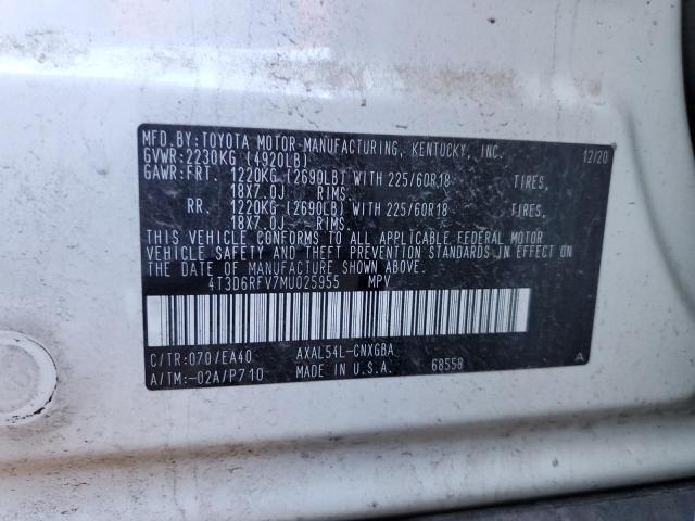 Photo 12 VIN: 4T3D6RFV7MU025955 - TOYOTA RAV4 LIMIT 