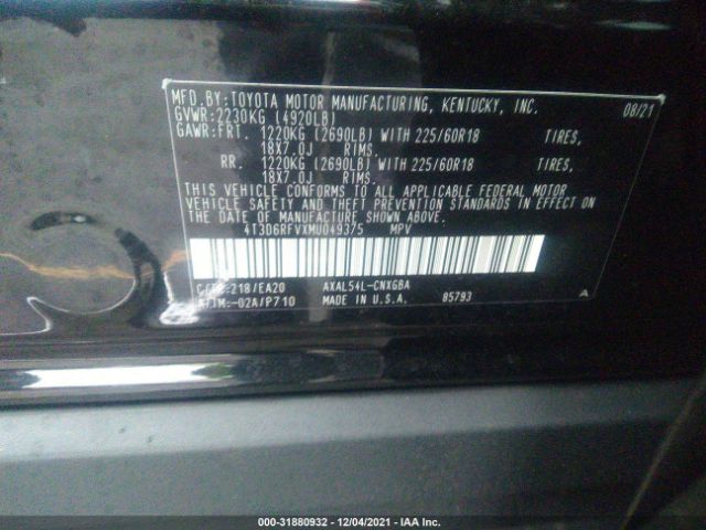 Photo 8 VIN: 4T3D6RFVXMU049375 - TOYOTA RAV4 