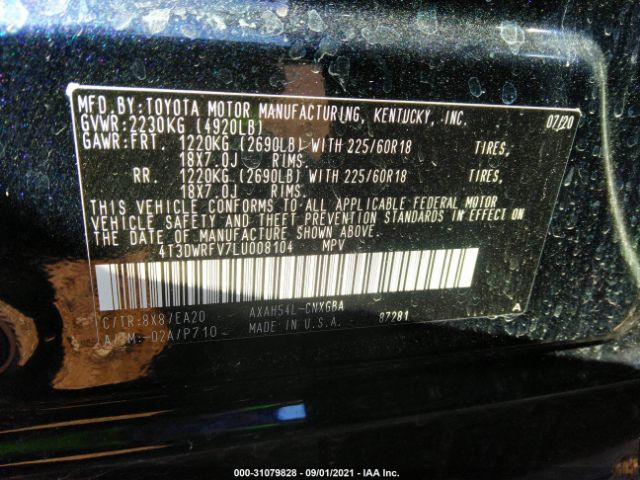 Photo 8 VIN: 4T3DWRFV7LU008104 - TOYOTA RAV4 