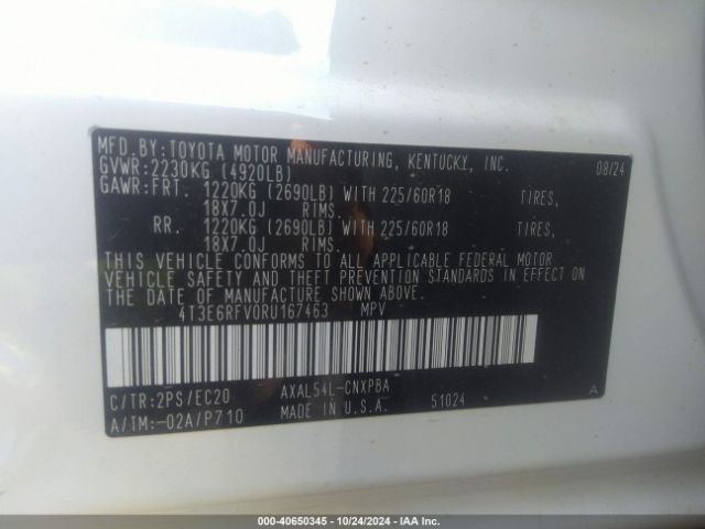 Photo 8 VIN: 4T3E6RFV0RU167463 - TOYOTA RAV4 