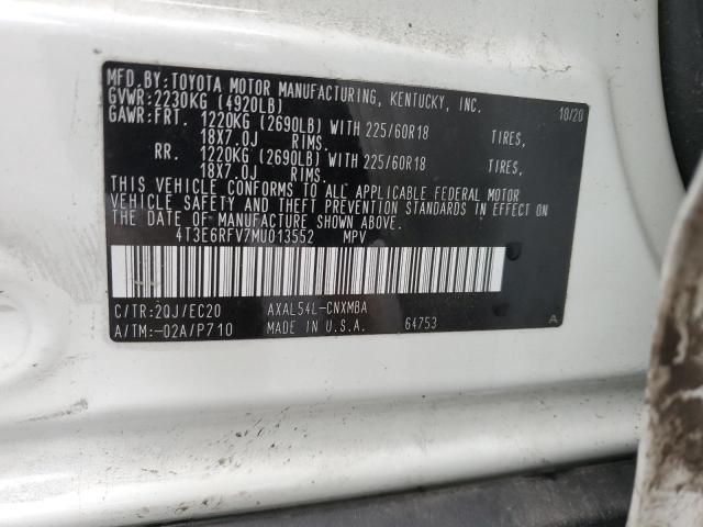 Photo 11 VIN: 4T3E6RFV7MU013552 - TOYOTA RAV4 